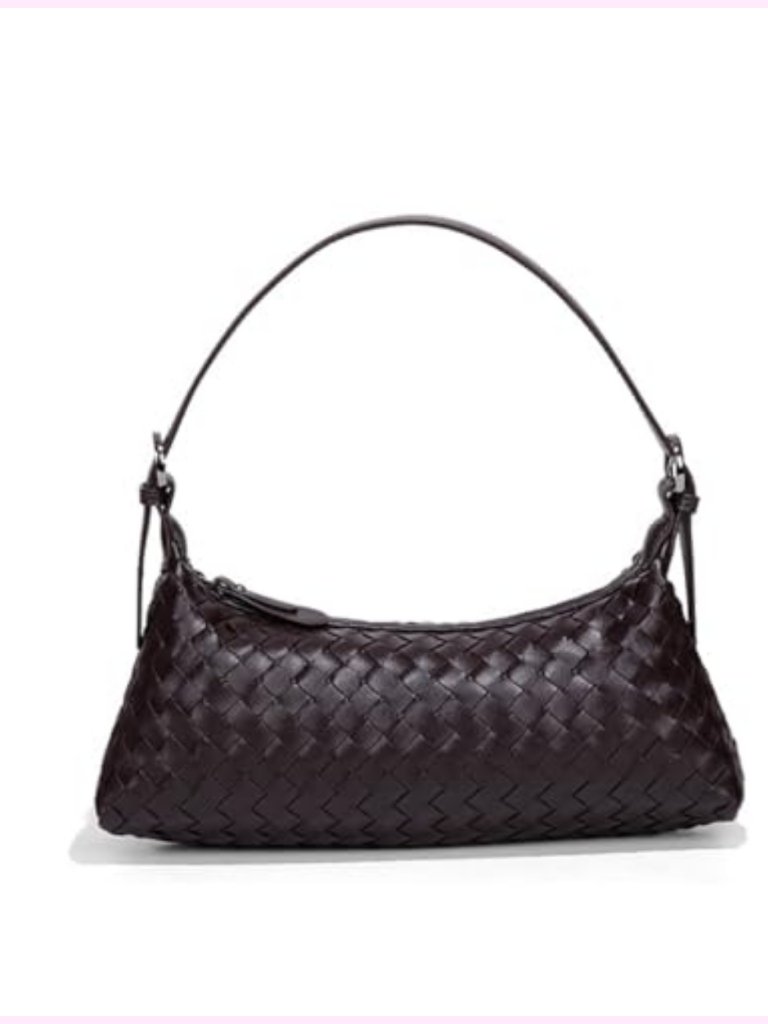 Woven Leather Crossbody Bag With Adjustable Straps, Trendy Shoulder Bag Tote